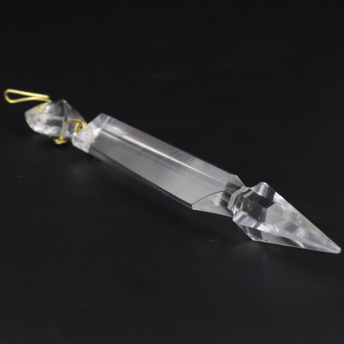 100mm (4in.) Crystal Spear with Jewel and Brass Clip
