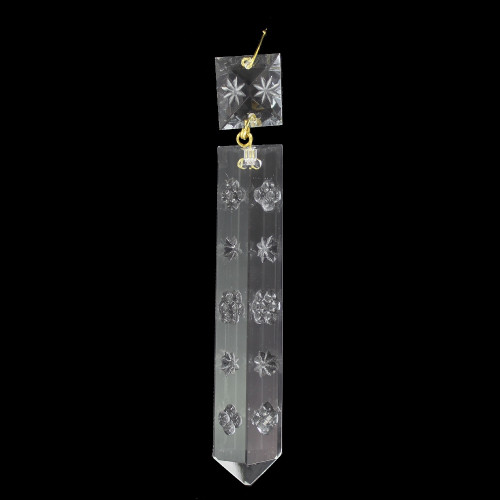 100mm (4in.) Crystal Snow Flake Colonial with Jewel and Brass Clip