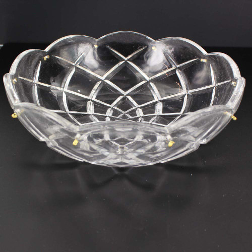 8in. Pressed Crystal Bobesche with 10 Pin Holes and 1/2in. Center Hole