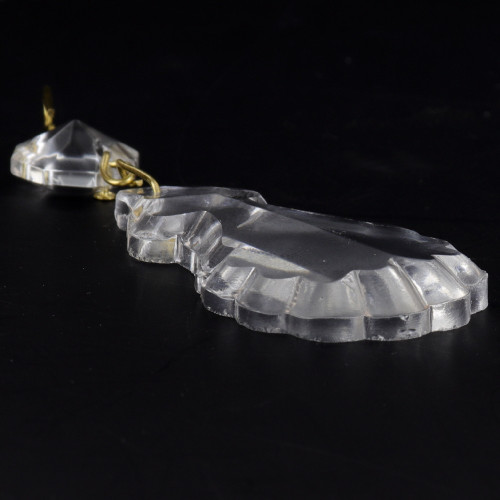 50mm (2in.) Scalloped Crystal Pendulux with Jewel and Brass Clip