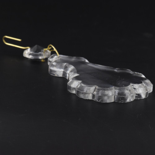 63mm (2-1/2in.) Scalloped Crystal Pendulux with Jewel and Brass Clip