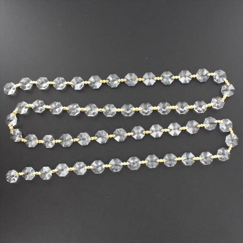 14mm. Strass Lead Crystal Chain with Brass Bowtie Clips