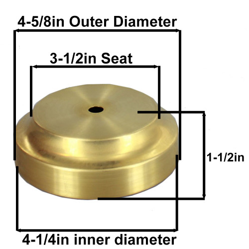 3-1/2in. Seat Spun Cove Base Unfinished Brass