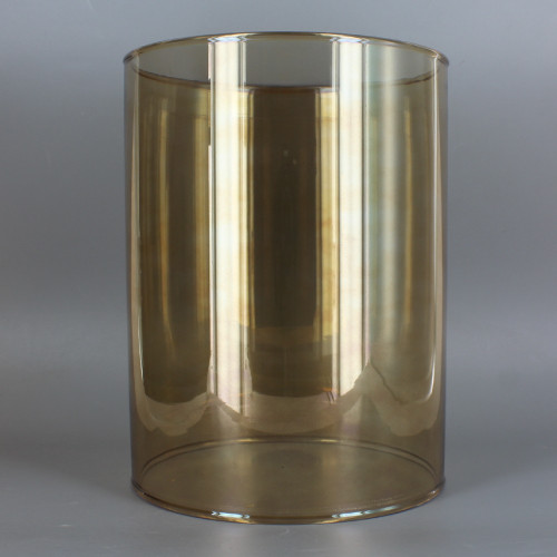 4in Diameter X 8in Height Smoked Finish Clear Glass Cylinder