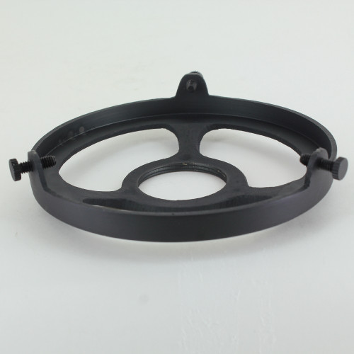 4in. Black Powdercoated Finish Cast Brass Uno Threaded Shade Holder