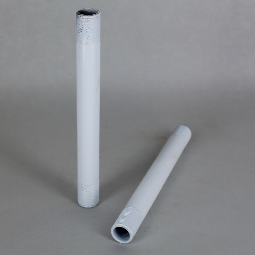 30in. White Enamel Finish Pipe with 3/8ips. Thread
