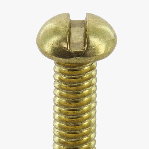 5/8in Long X 8/32 Threaded Solid Brass Slotted Round Head Screw