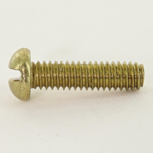 5/8in Long X 8/32 Threaded Solid Brass Slotted Round Head Screw