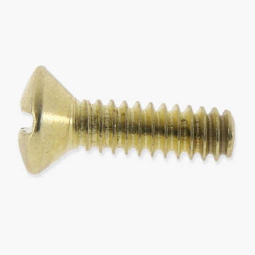 6/32 Thread - 1/2in Long - Slotted Head Switch Plate Screw - Brass Plated Finish