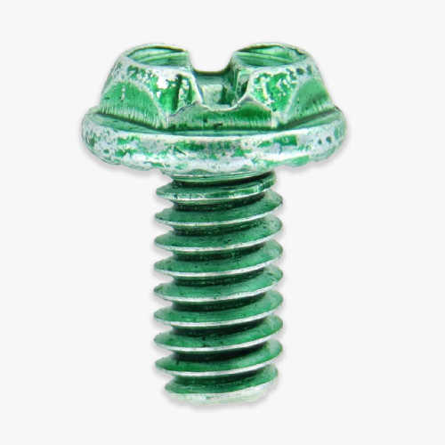 8/32 Thread Green Finish Steel Ground Screw