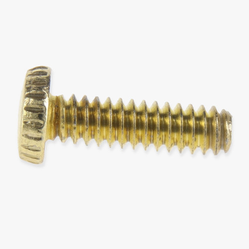 6/32 Thread - 1/2in. Long - Steel Thumb Screw - Brass Plated Finish