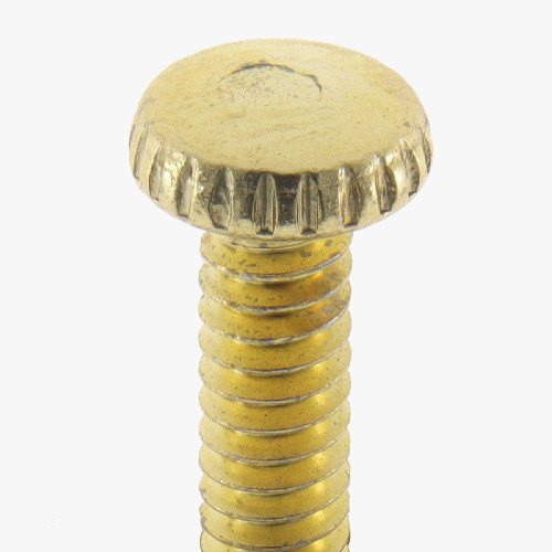 6/32 Thread - 1/2in. Long - Steel Thumb Screw - Brass Plated Finish