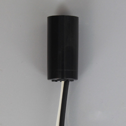 E-12 Base Black Phenolic Socket Insert with 22in Long Wire Leads