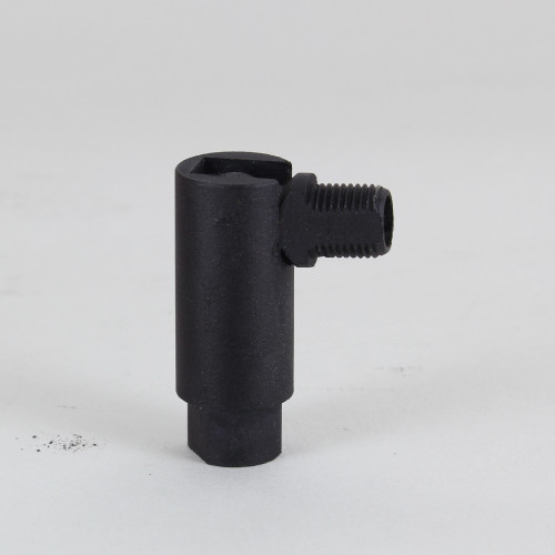 1/8IPS Threaded Adjustable 90 Degree Swivel with 360 Degree Rotation - Black Powdercoat Finish