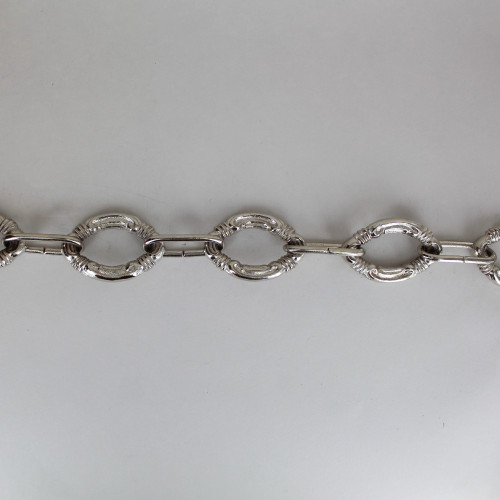 Decorative Medium Cast Welded Link Lamp Chain - Nickel Plated Finish