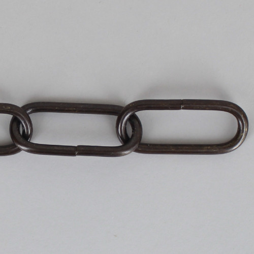 1/8in Thick Oval Lamp Chain - Antique Bronze Finish