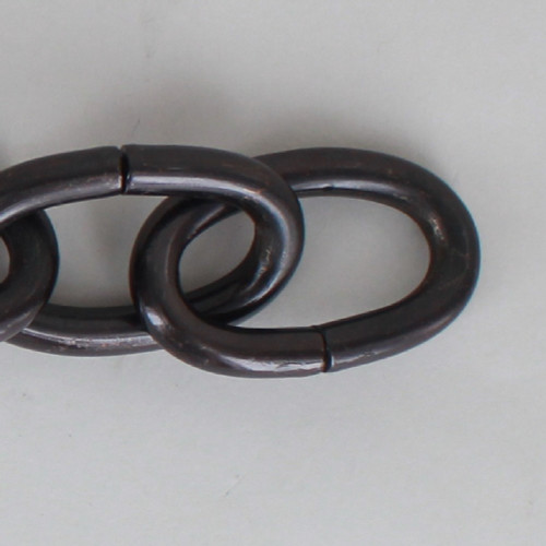 3 Gauge (1/4in.) Thick Steel Oval Lamp Chain - Bronze Plated Finish