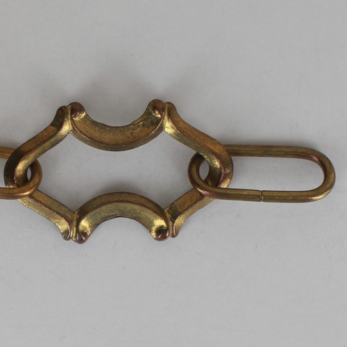 Cast Brass Scroll Link Chain - Unfinished Brass