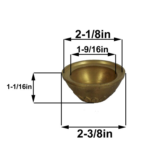 Unfinished Cast Brass Leaf Tapered Cup