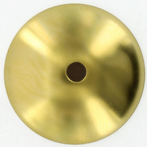 3in Diameter - Stamped Steel Bobesche with 1/8ips (7/16in) Slip Through Center Hole - Unfinished Brass