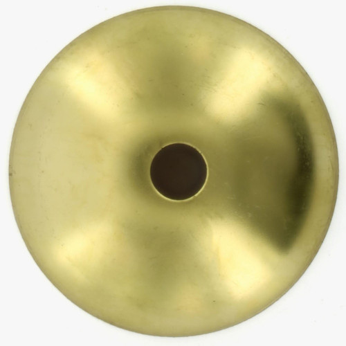 2-1/2in Diameter - Spun Brass Bobesche with 1/8ips (7/16in) Slip Through Center Hole - Unfinished Brass