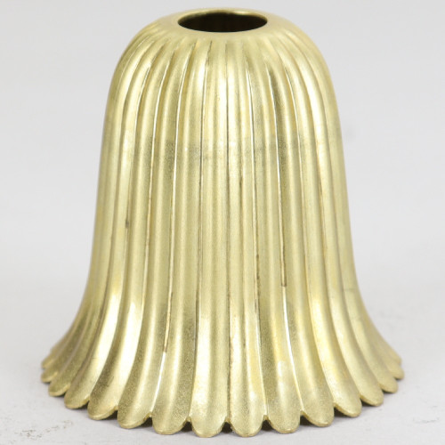 Ribbed Candle Socket Cup - Unfinished Brass