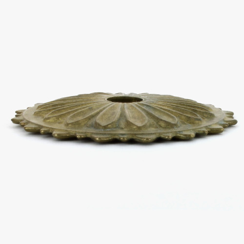 2-1/2in Diameter Flat Pointed Petal Bobesche with 1/8ips Slip - Unfinished Brass