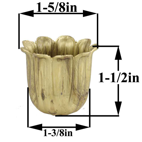 Pointed Leaf Husk Cup - Unfinished Brass