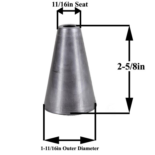 1-11/16in Diameter Baby Cone - Unfinished Steel