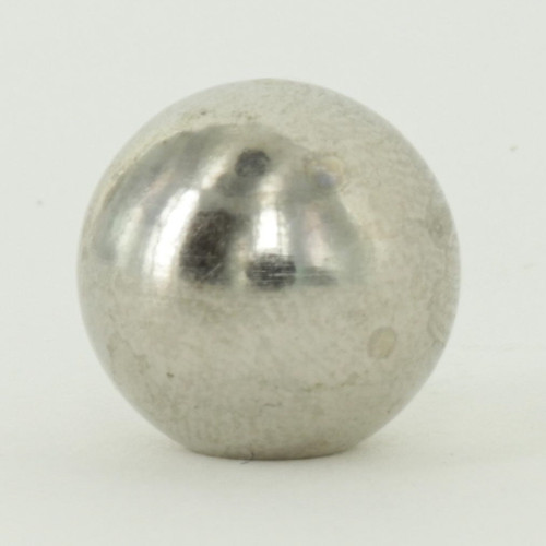 8/32 UNC Female Threaded - 1/2in Diameter Solid Brass Ball Finial - Polished Nickel Finish.