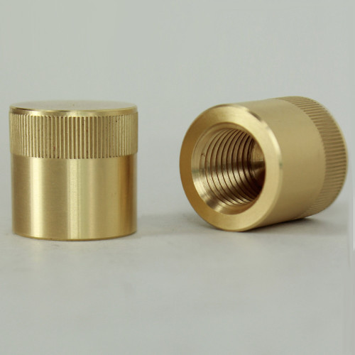 1/4ips - 3/4in x 3/4in Knurled Cylinder Cap - Unfinished Brass