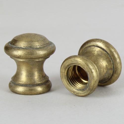 1/8ips - 3/4in x 13/16in Dome Knob Finial - Unfinished Brass