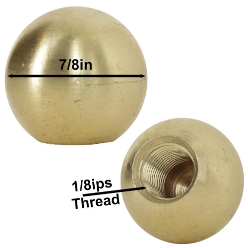 7/8in. Diameter Solid Brass Ball with 1/8ips. Female Tapped Blind Hole