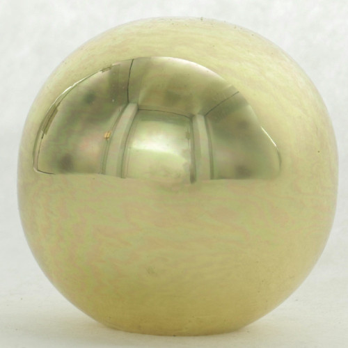 1-1/4in Diameter 1/8ips Threaded Tapped Blind Brass Ball - Polished Brass Finish