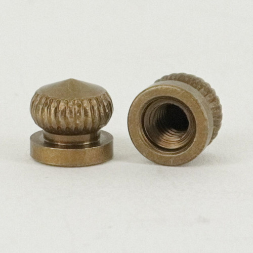 8/32 UNC - 5/16in x 5/16in Knurled Acorn - Antique Brass