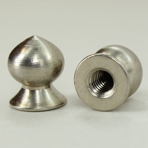 8/32 UNC - 3/8in x7/16in Pear Knob Finial - Polished Nickel