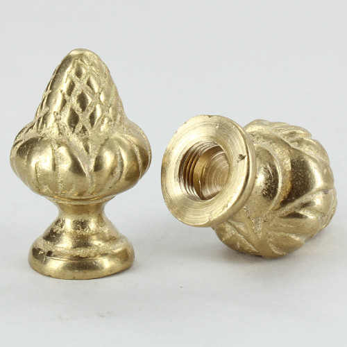 1/8ips - 7/8in W x 1-1/8in Acorn Finial - Unfinished Brass