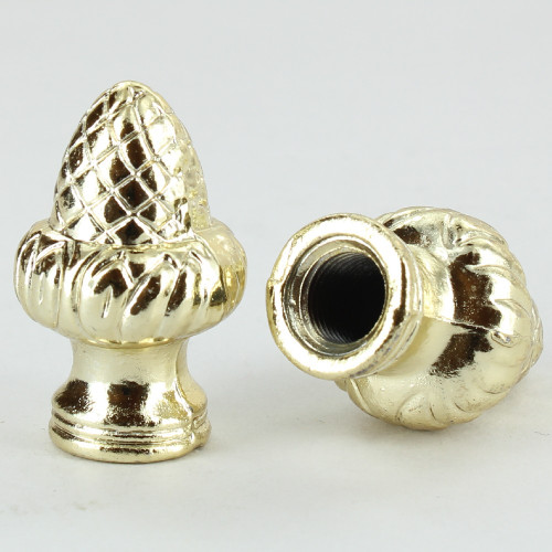 1/8ips - 7/8in x 1-1/8in Acorn Finial - Brass Plated Finish