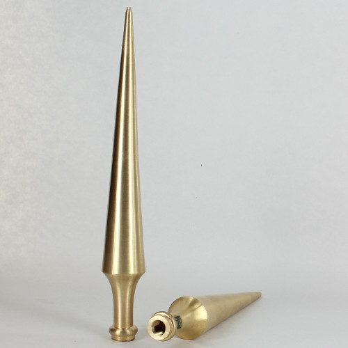 1/8ips - 1-1/8in X 8-1/2in Spike Finial - Unfinished Brass