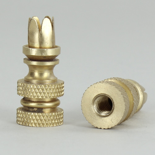 1/4-20 UNC - 1/2in x 1-1/4in 6 Prong Swivel Finial - Polished Brass