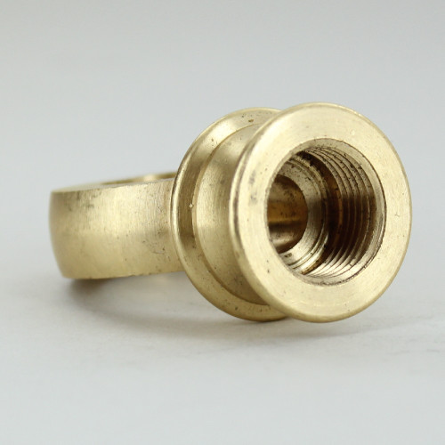 3/8ips. - Female Threaded - Flat Sided Brass Loop with  Wire Way - Unfinished Brass