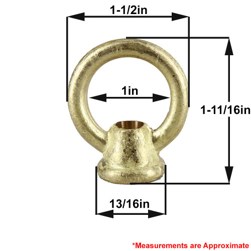 1/4ips - Female Threaded - Brass Colonial Loop with Wire Way - Unfinished Brass