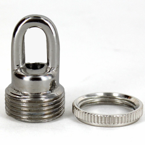 1/4ips - Female Threaded - Screw Collar Loop with Ring and Wire Way - Nickel Plated Finish