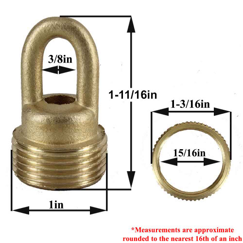 1/4ips - Female Threaded - Screw Collar Loop with Ring and Wire Way - Antique Bronze Finish