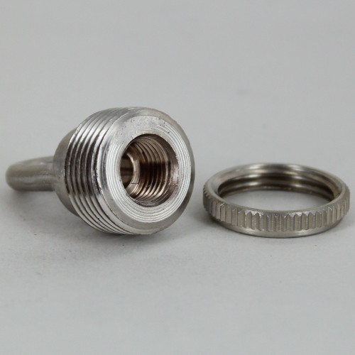 1/4ips - Female Threaded - Screw Collar Loop with Ring and Wire Way - Satin Nickel Finish