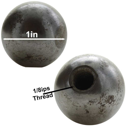 1in. Diameter Steel Ball with 1/8ips. Female Tapped Blind Hole