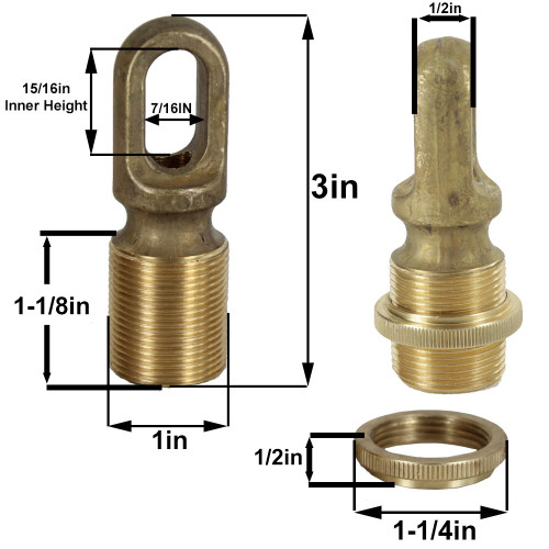 1/4ips - Brass Heavy Duty Screw Collar Loop with Seating Ring - Polished Nickel