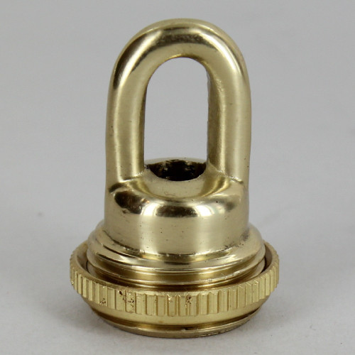 1/4ips - Female Threaded - Screw Collar Loop with Ring and Wire Way - Polished Brass Finish