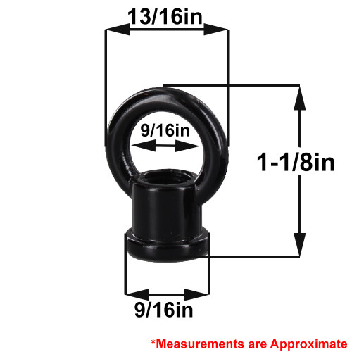 1/8IPS - Female Threaded - Zinc Die-Cast Loop with Wire Way - Black Powdercoat Finish