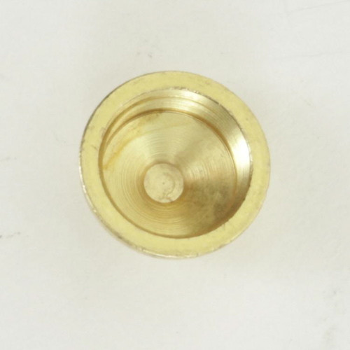 1/8ips Female Threaded Tapped Blind Hole- 1/2in. Diameter Half Ball - Unfinished Brass.
